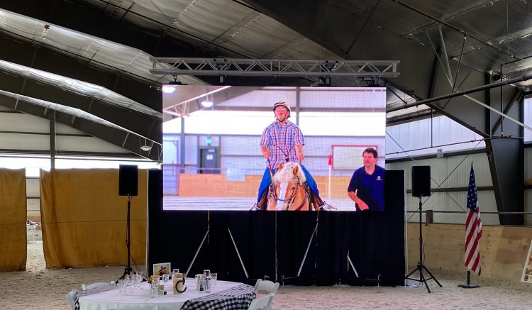 16'x9' LED Video Wall with 16 ft. crank stands and Video Tec